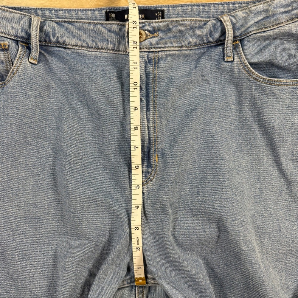Hollister Ultra High Rise Dad Jeans Denim Straight Leg 34x30 Y2K Whimsical 90s - Picture 11 of 13